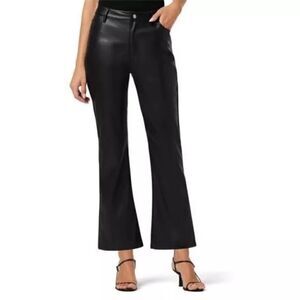 NWOT Joe’s Mid-Rise Faux Leather Cropped Bootcut in Black Size 28